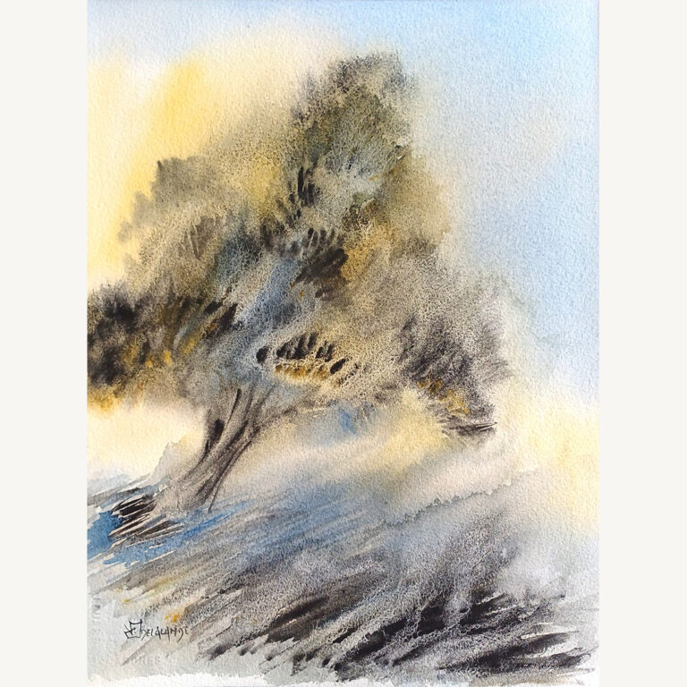Arbre bleu et jaune